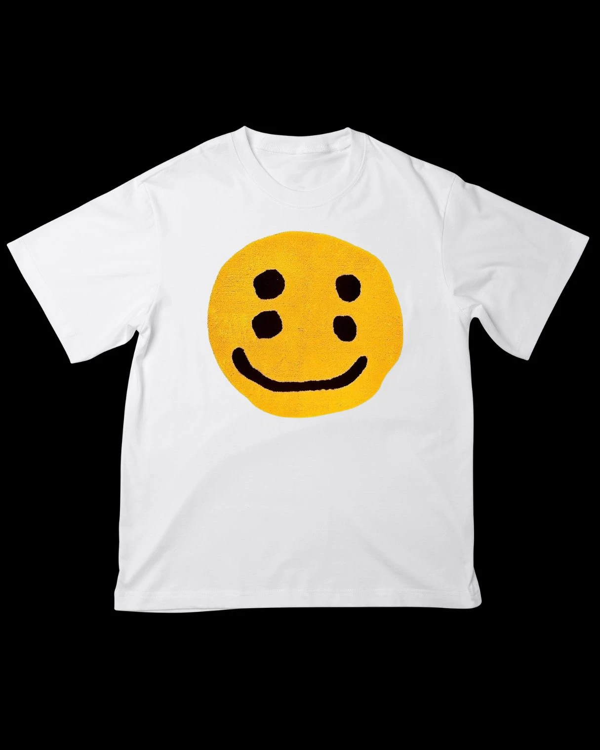 fuzzy smiley graphic tee